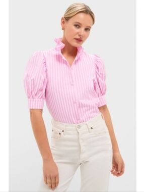 Hyacinth House Pink Candy Stripe Louisa Whimsical Blouse Top